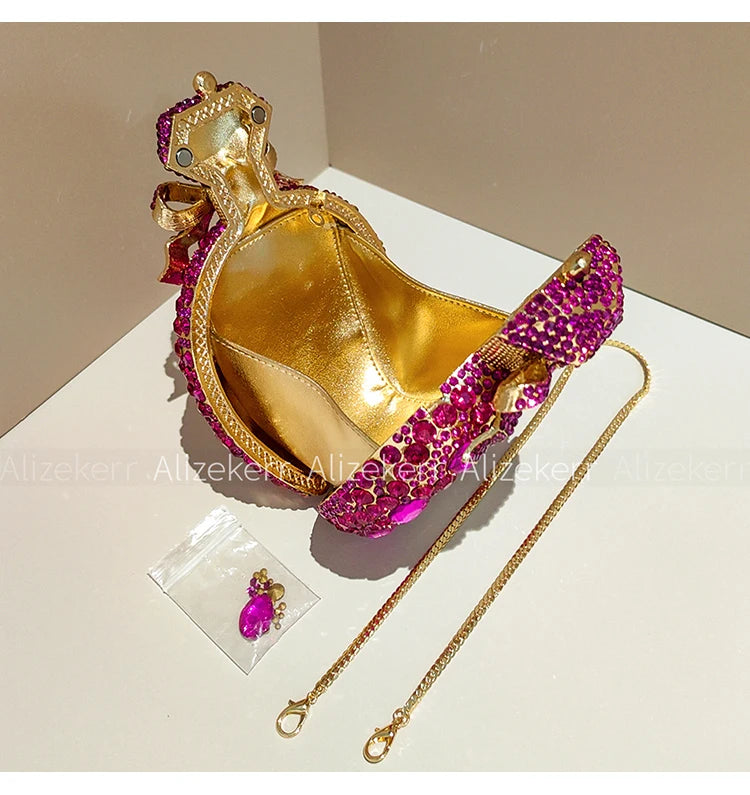 Perfume Bottle Crystal Evening Clutch
