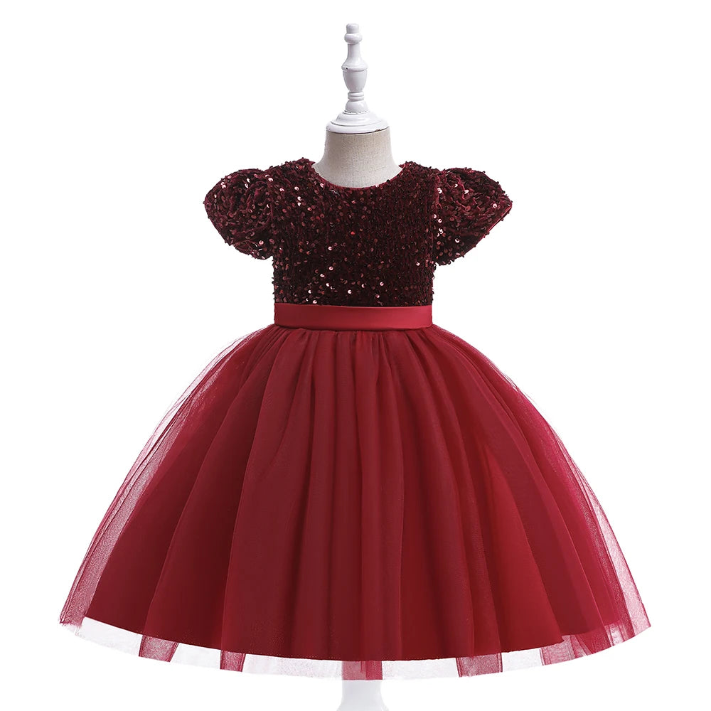 Sequin Bow Party Dress for Girls