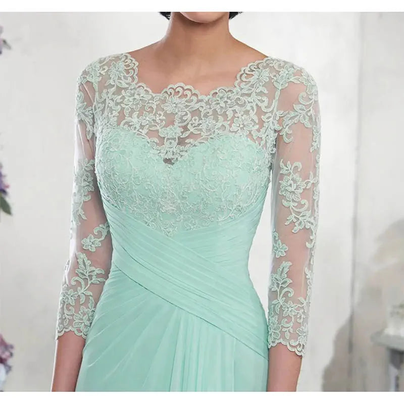 Customized New Arrival Elegant Chiffon Mother of the Bride Dresses A-line formal dresses with Buttons Back Pleats Evening Gowns