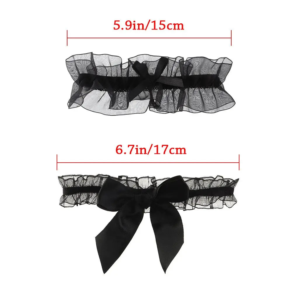 Fashion Lace Garter Thigh Ring Lingerie Wedding Garter Belt Bowknot Lace Elastic Leg Ring Bride Cosplay Party Accessories