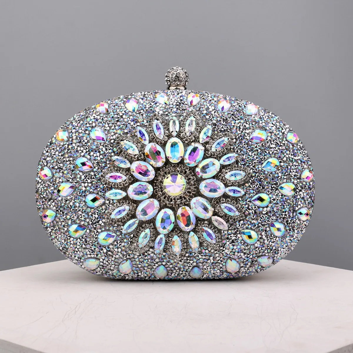 Flower Rhinestone Evening Clutch