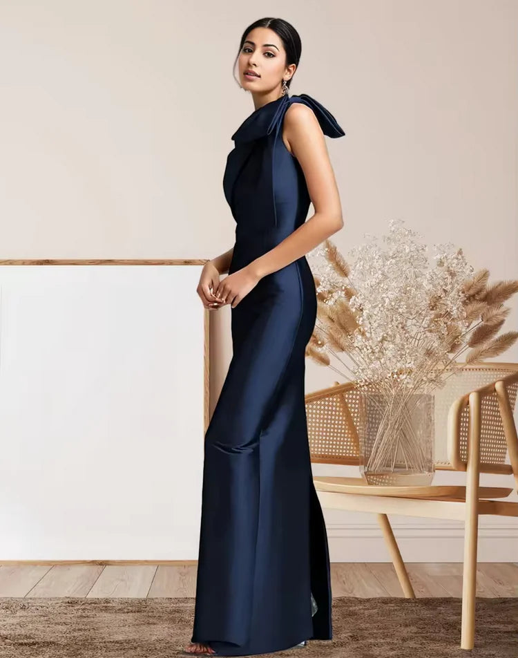 One-Shoulder Thick Satin Mermaid Floor Length Mother of the Groom Dresses Formal Wedding 2026