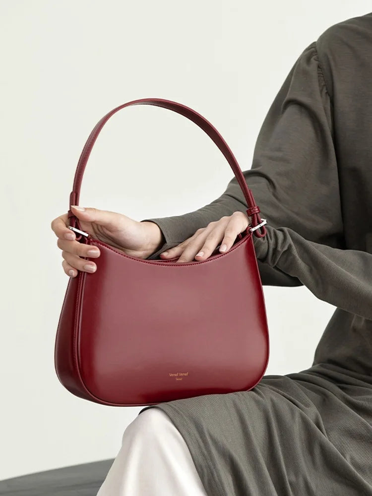 Women Red Baguette Bag Underarm Shoulder Purse Chic Bridal Handbag Designer Style