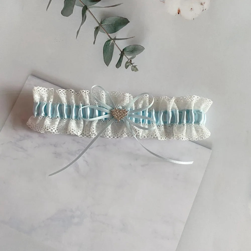 New Bride's Wedding Garter, Diamond Bow, Lace Garter, Women's Leg Accessories, Wedding Party Garter