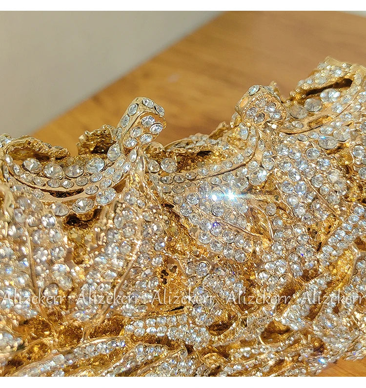 Rose Crystal Flower Evening Clutch