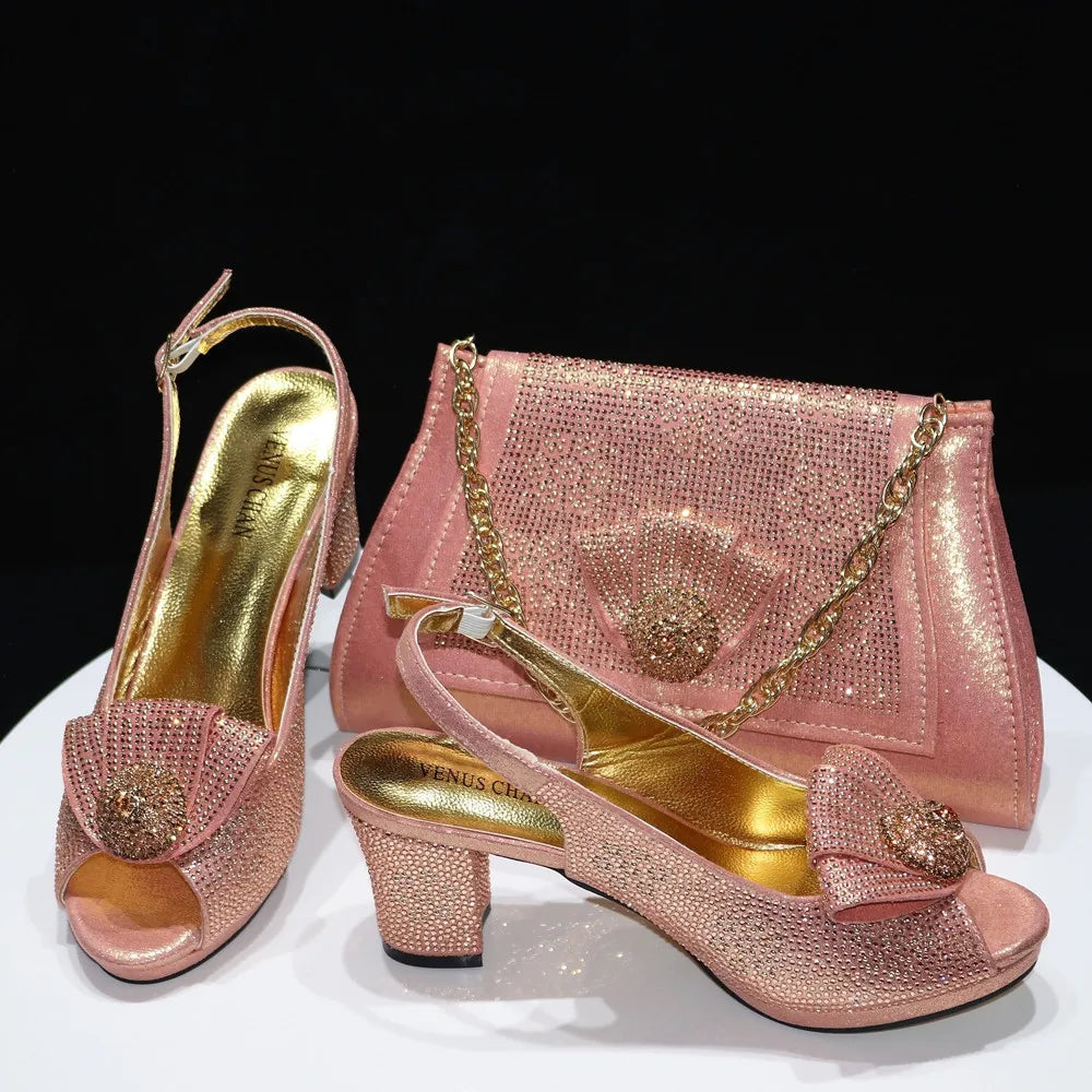 Diamond Wedding Shoe & Bag Set