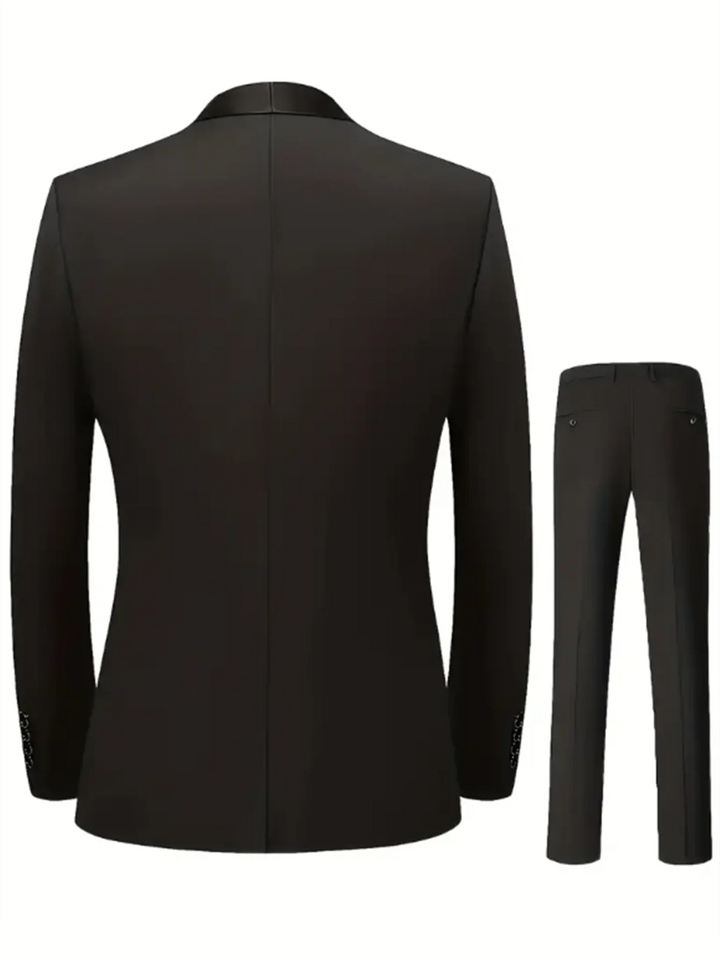 Elegant Men's Suit Sets- Slim Fit Tuxedo Set for Weddings & Formal Occasions, Black Suit