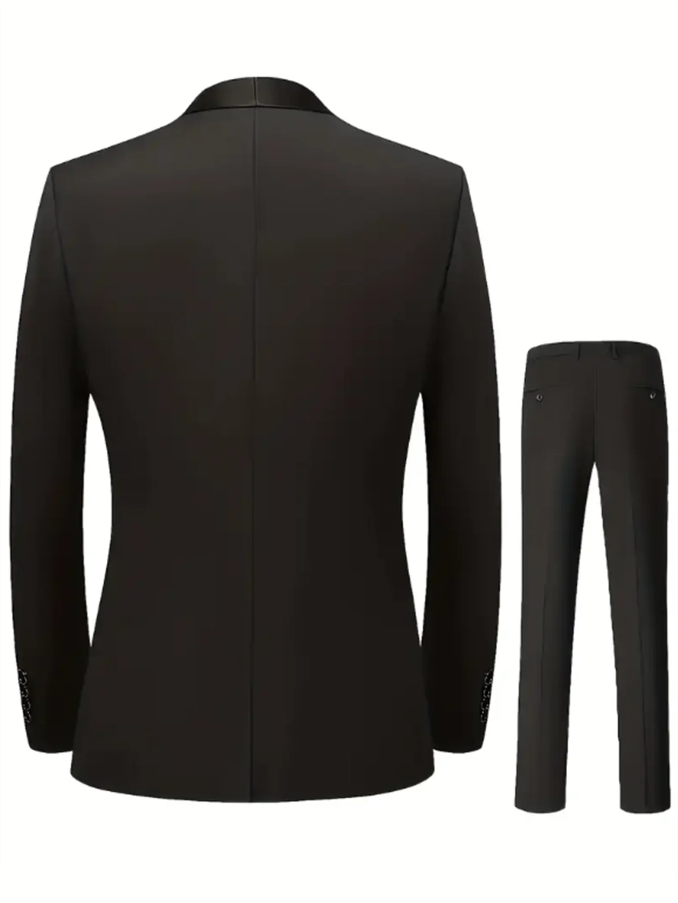 Elegant Men's Suit Sets- Slim Fit Tuxedo Set for Weddings & Formal Occasions, Black Suit