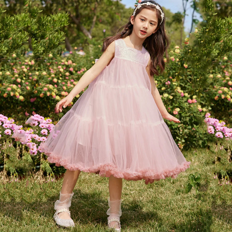 Customized Dress Flower Girl Dress For Wedding  Appliques Fairy Dress Ball Gown Girl Princess Tulle Baby Simple Dress 2025