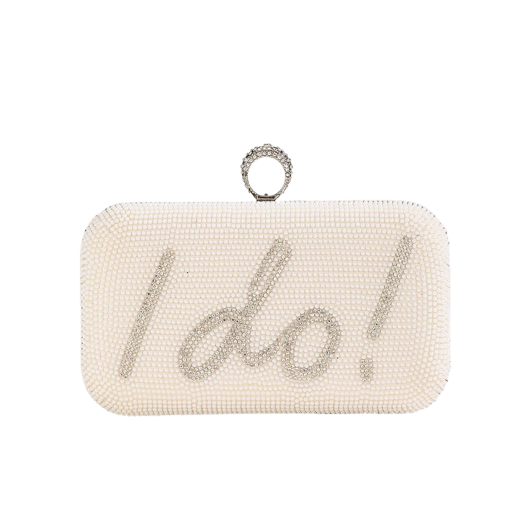 Pearl BRIDE Clutch Purse White Rhinestone Shoulder Handbags Bridal Wedding Evening Bag Ladies Party Decoration MRS Gift Present