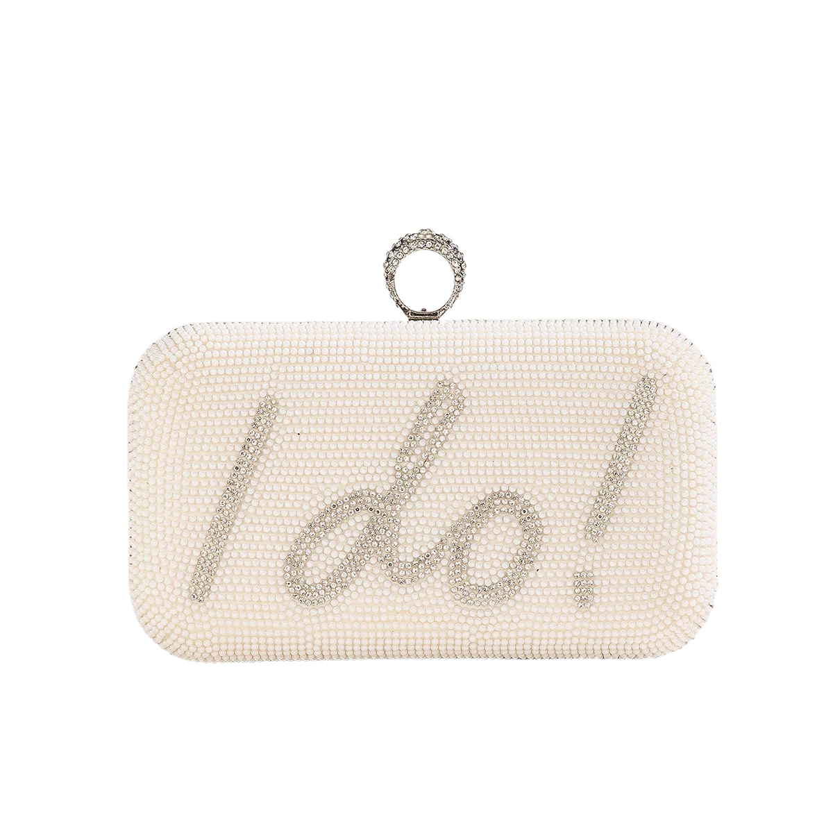 Pearl BRIDE Clutch Purse White Rhinestone Shoulder Handbags Bridal Wedding Evening Bag Ladies Party Decoration MRS Gift Present