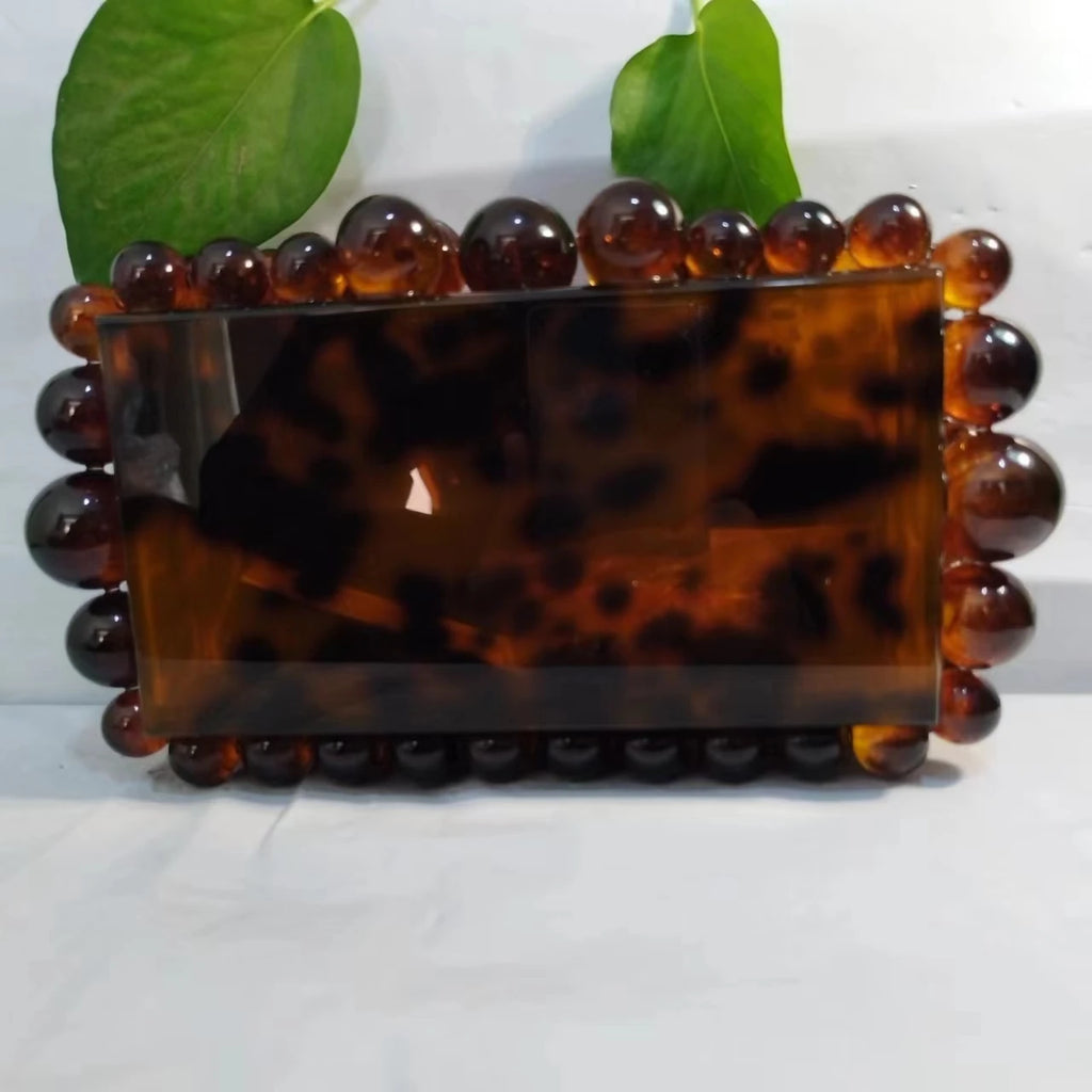 Leopard Acrylic Box Evening Clutch