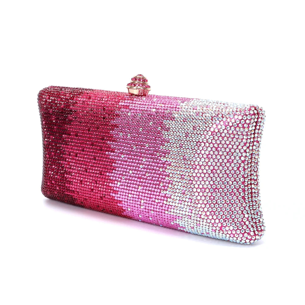 XIYUAN 25 Colors Best Selling Diamond Woman Handbag Crystal Gala Dinner Party Evening Purse Colorful Wedding Bridal Clutch Bag
