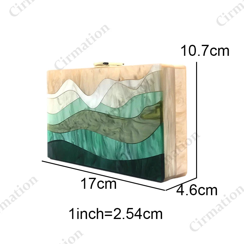 Acrylic Evening Bag Brand Luxury Designer Women New Handbags Boho Bridal Clutch Party Fashion Wallet Elegant Shoulder Crossbody