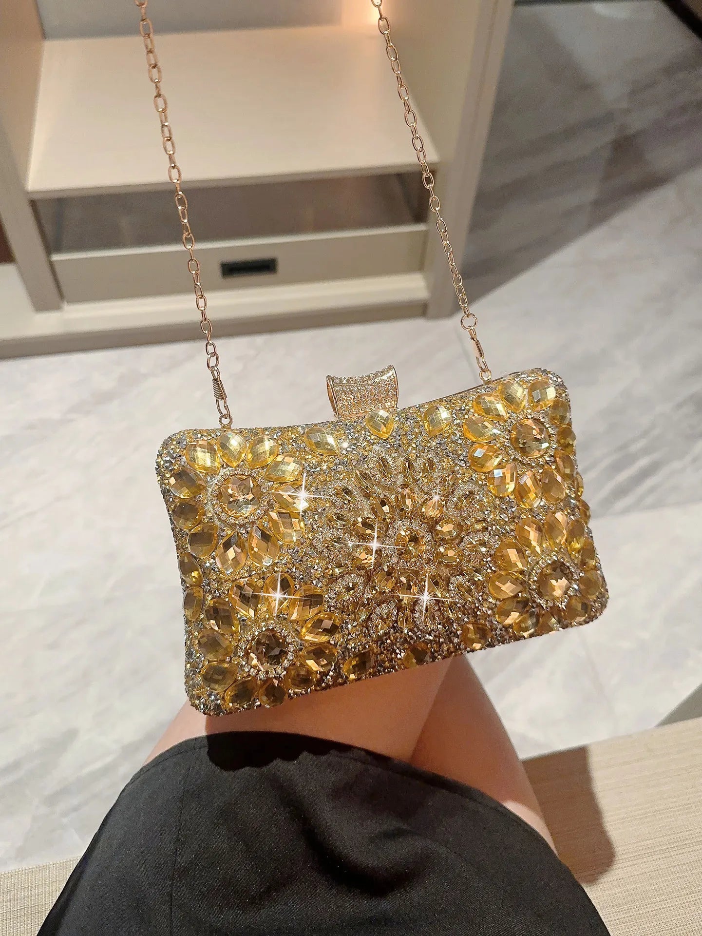 Choice Rhinestone Beaded Clutch Evening Bag Women Wedding Party Purse Evening Banquet Bag European Exquisite Bridal Purse para