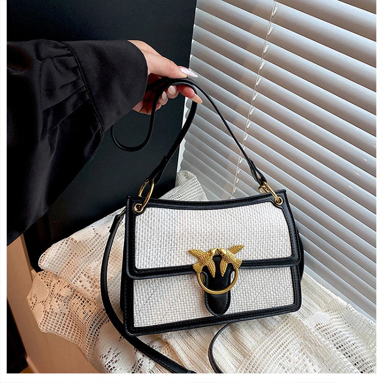 Unique Elegant Diaper Bag Leather Ladies Messenger Purse High End Minimalist Trendy Crossbody Handbag