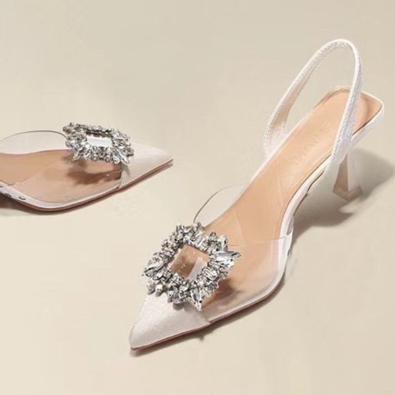 Crystal Banquet Pointed-Toe Heels