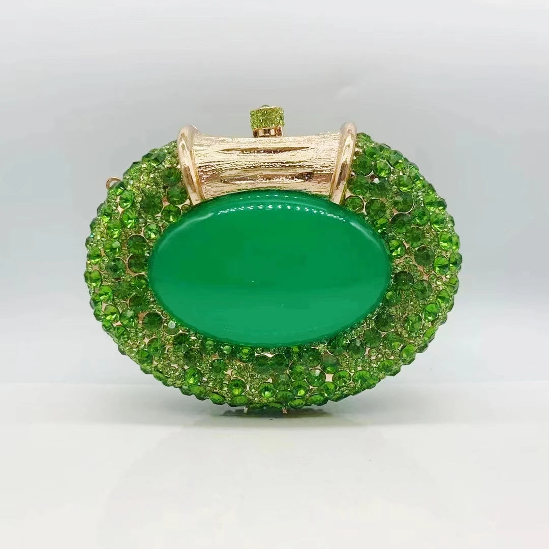 Oval Crystal Bridal Clutch