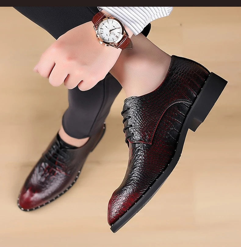 Men's Dress Shoes Business Formal Leather Lace Up All Season Comfortable Wedding Shoes Classic Business Casual Durable Footwear