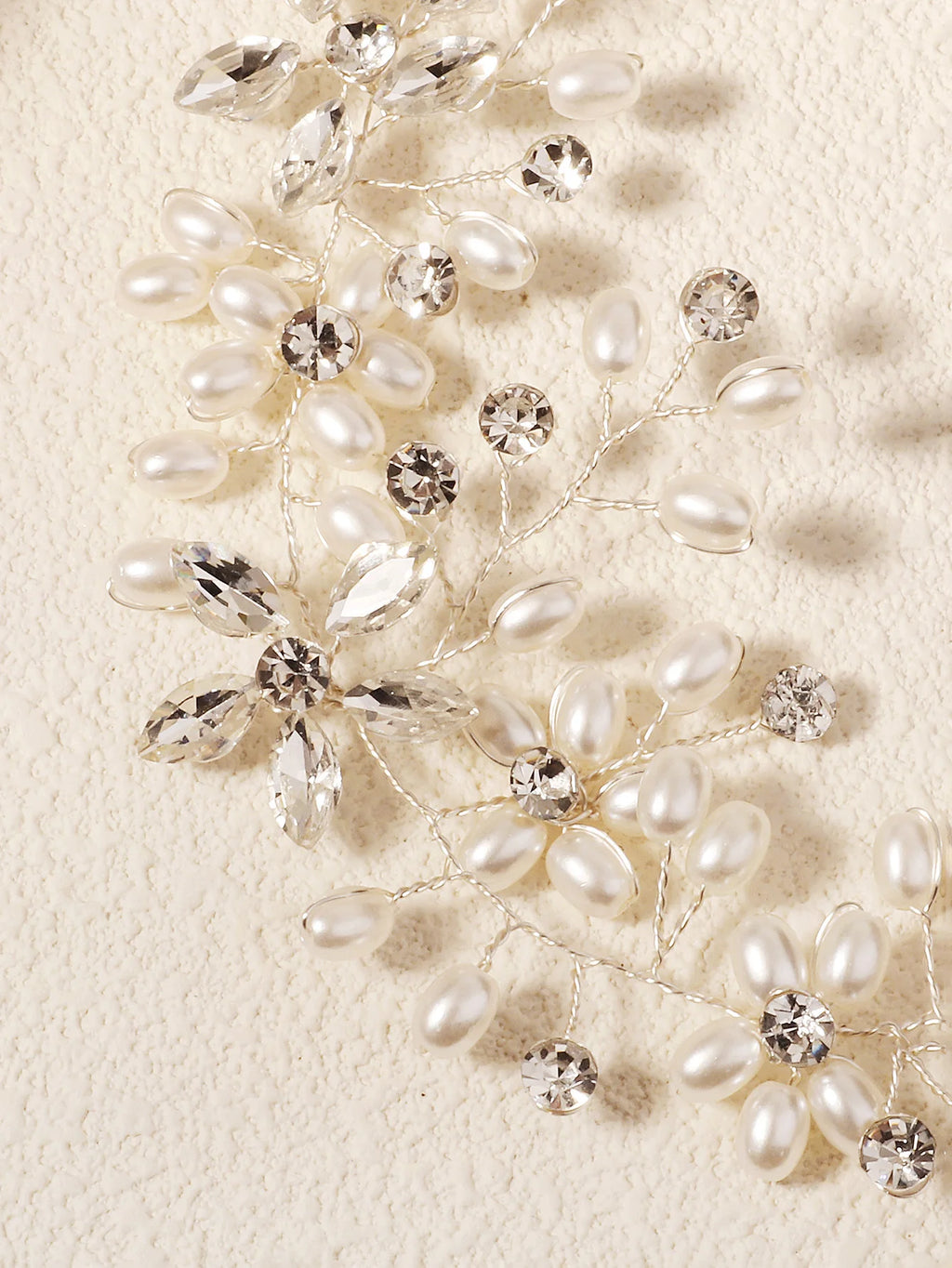 Floral Pearl and Rhinestone Bridal Hair Vine