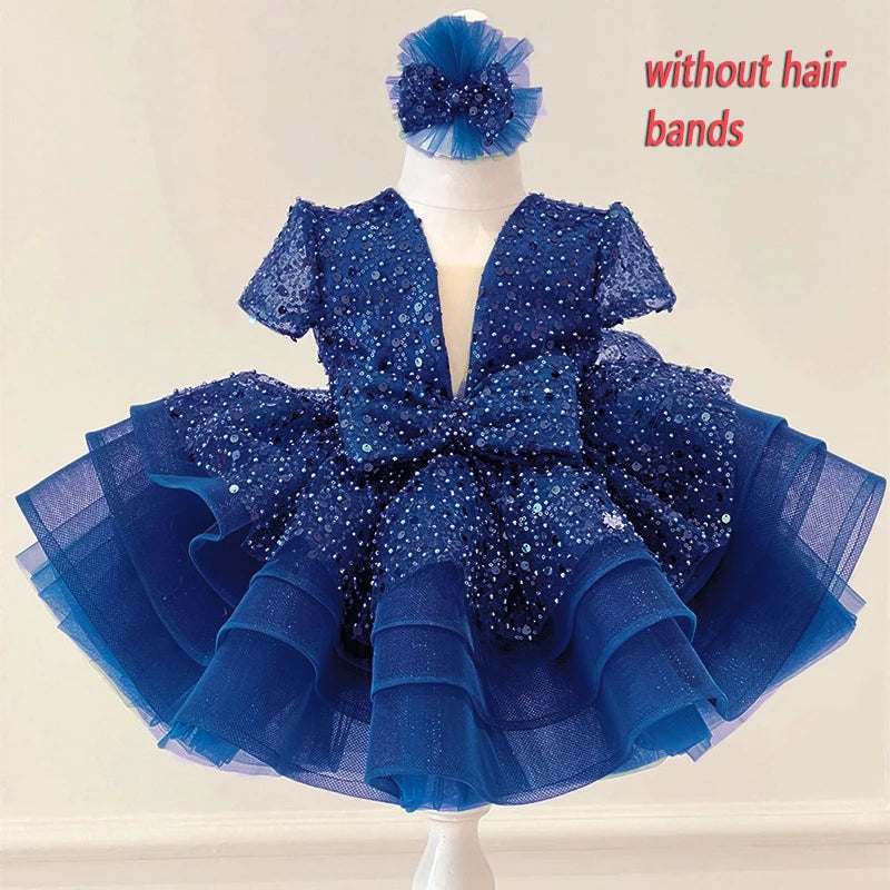 Sequined Ball Gown Flower Girl Dress