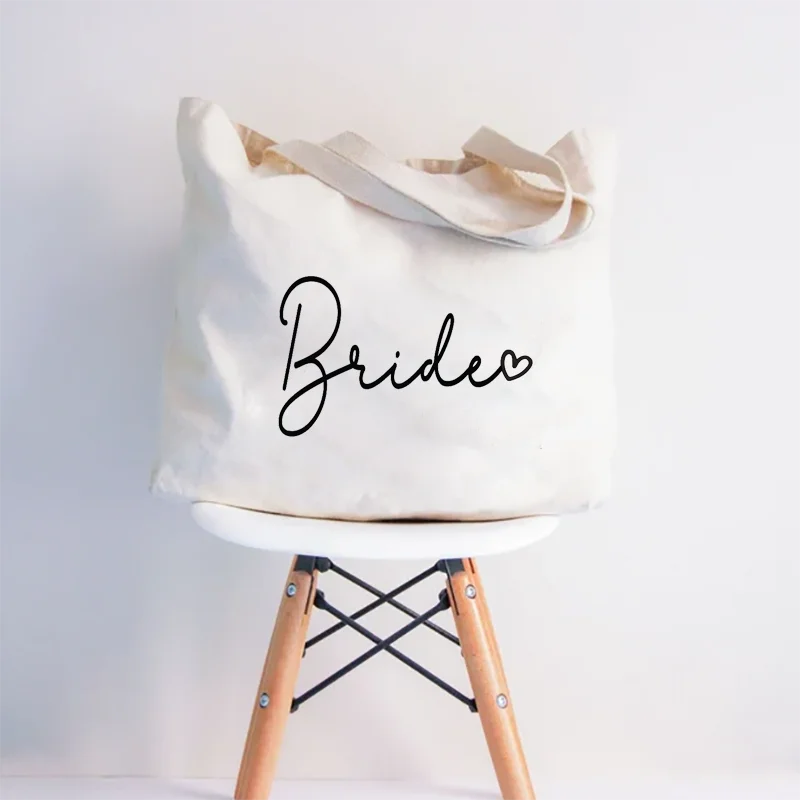 Bride Zippered Tote Bag Bridal Tote Bride To Be Wedding Gift Honeymoon Bridal Shower Decoration Bachelorette Party Supplies