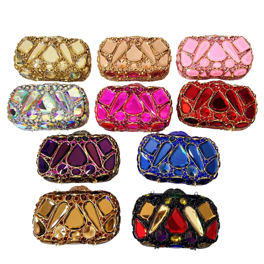Wedding Dress Purses Women Bridal Crystal Handbags Rhinestone Party Prom Evening Clutches Minaudiere Clutch Bag Luxury  Purses