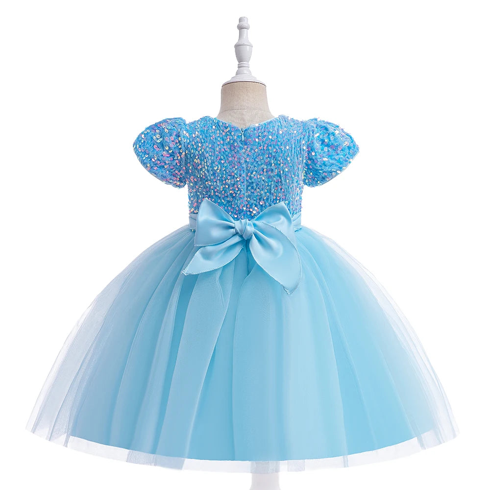 Sequin Bow Party Dress for Girls