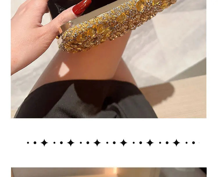 Choice Rhinestone Beaded Clutch Evening Bag Women Wedding Party Purse Evening Banquet Bag European Exquisite Bridal Purse para