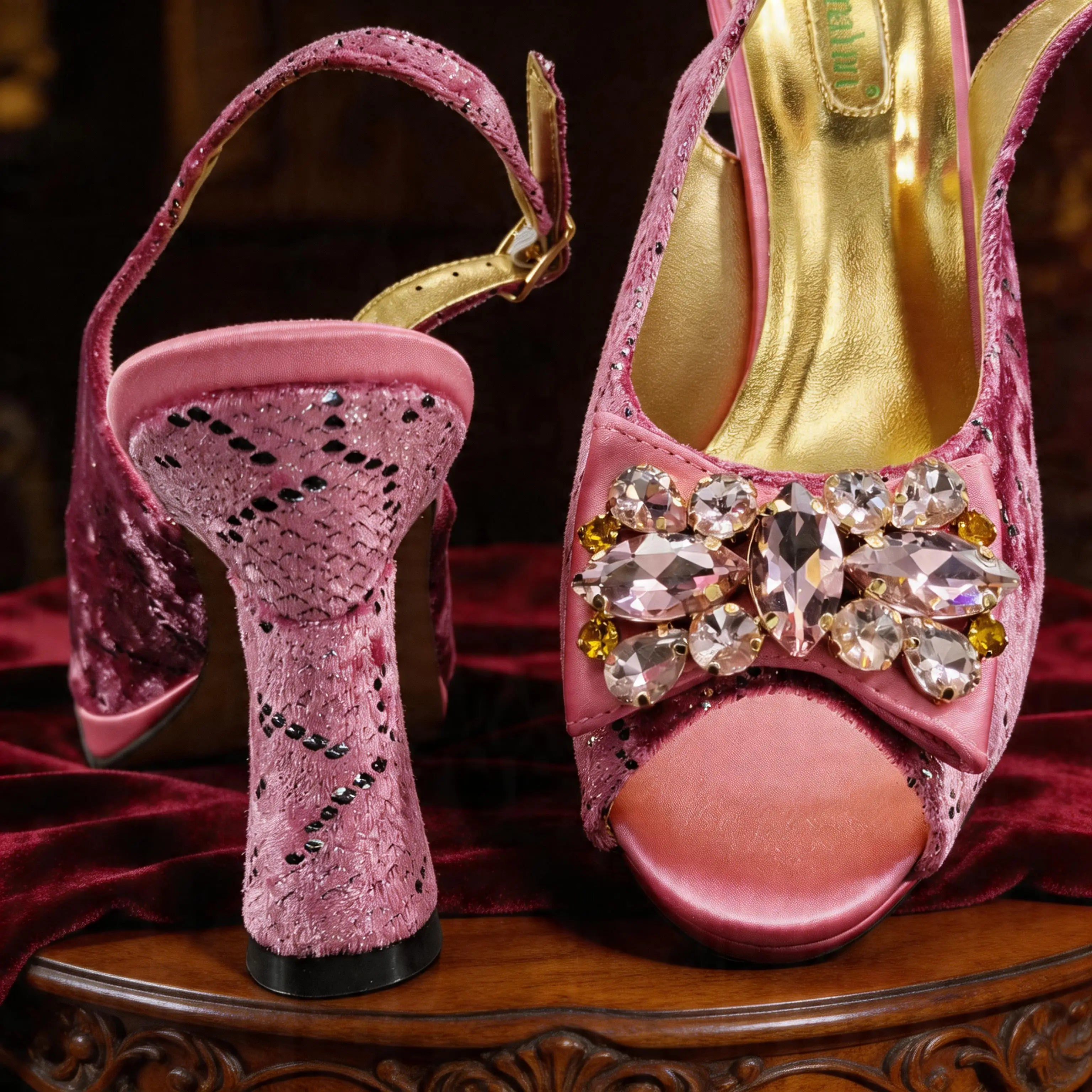 New Designer Bigger Size Shoes and Bags Set for Women 2026 Italian Wedding Shoe for Bride Ladies High Heel Shoes with Rhinestone