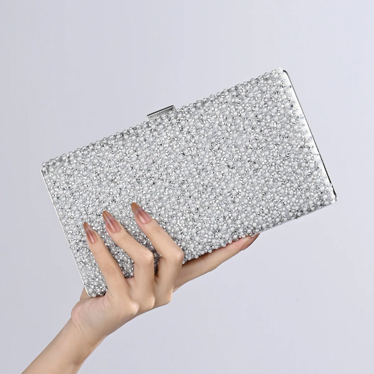 Ladies Evening Bags Clutch Bag Elegant Shiny Hard Metal Buckle Wedding Bridal Dress Evening Bag Banquet Party Handbags