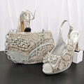 New Designer Bigger Size Shoes and Bags Set for Women 2026 Italian Wedding Shoe for Bride Ladies High Heel Shoes with Rhinestone