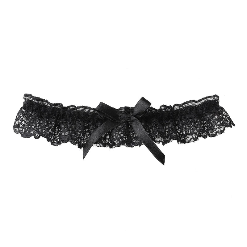 Sexy Fashion Lingerie Wedding Garter Belt Bride Cosplay Party Accessories Bowknot Flower Lace Elastic Leg Ring Bridal Leg Garter