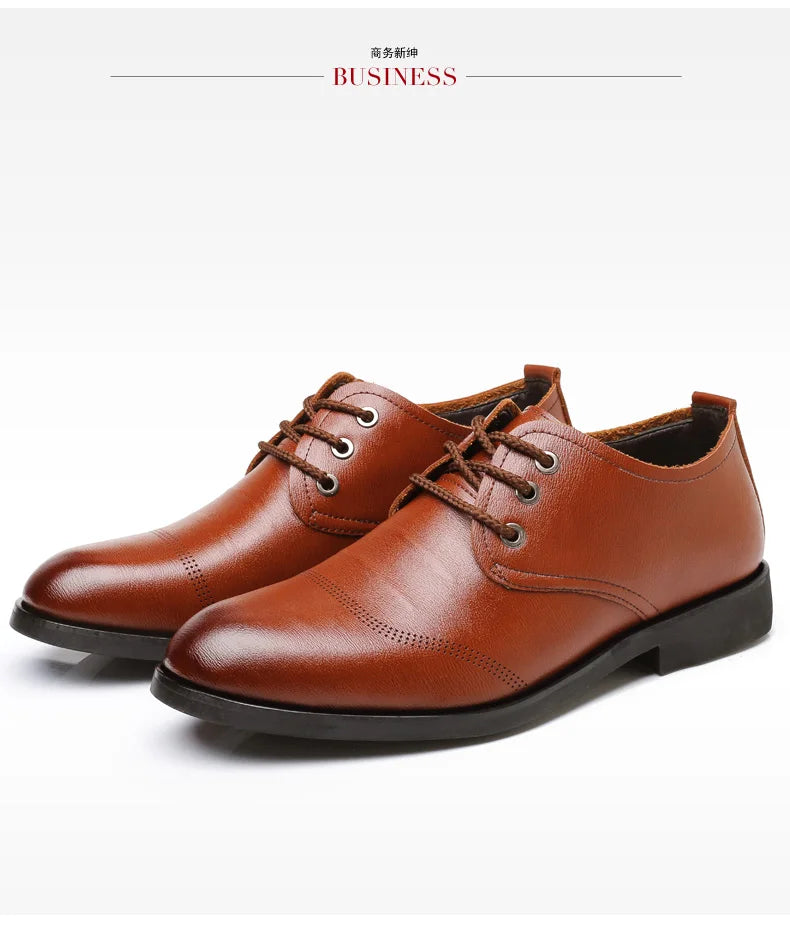 Mens Formal Business Oxford Shoes Classic Leather Dress Shoes for Wedding and Office