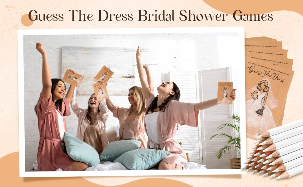 20pcs/set Guess the Dress Bridal Shower Games for Guests, Wedding Shower Games Cards, Fun Wedding Party Supplies Games Ideas