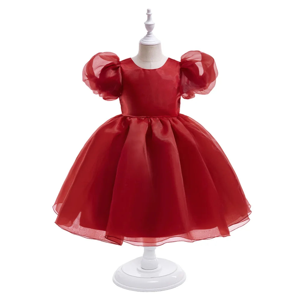 Floral Print Girls' Party Dress