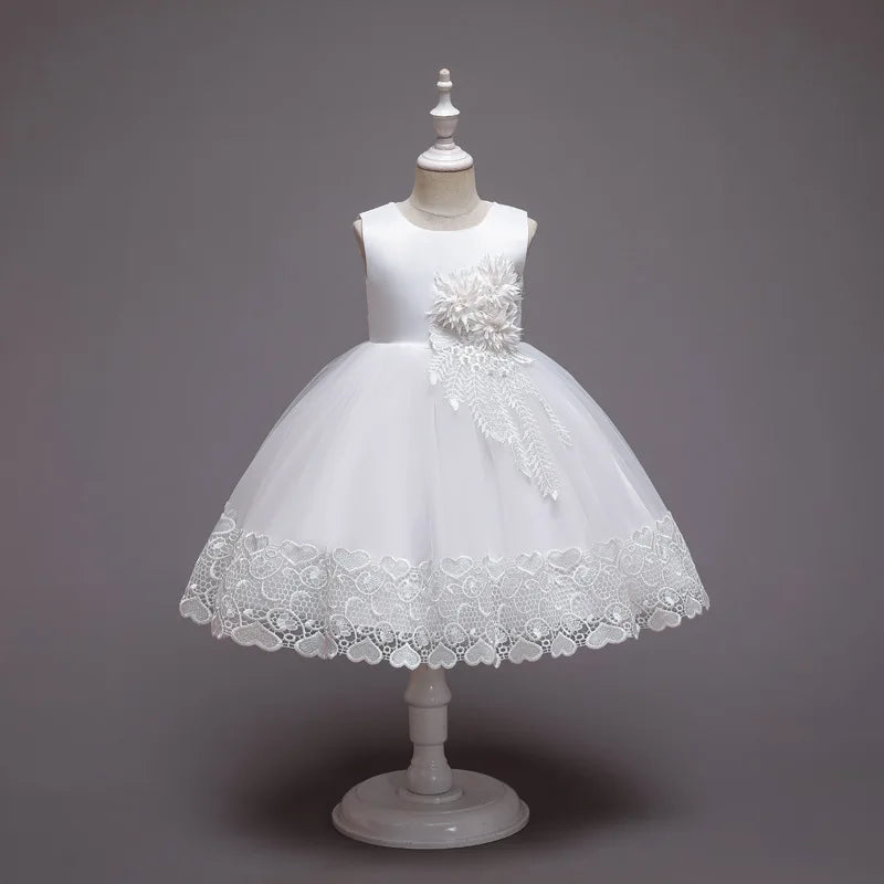Lace Appliqué Summer Flower Girl Dress