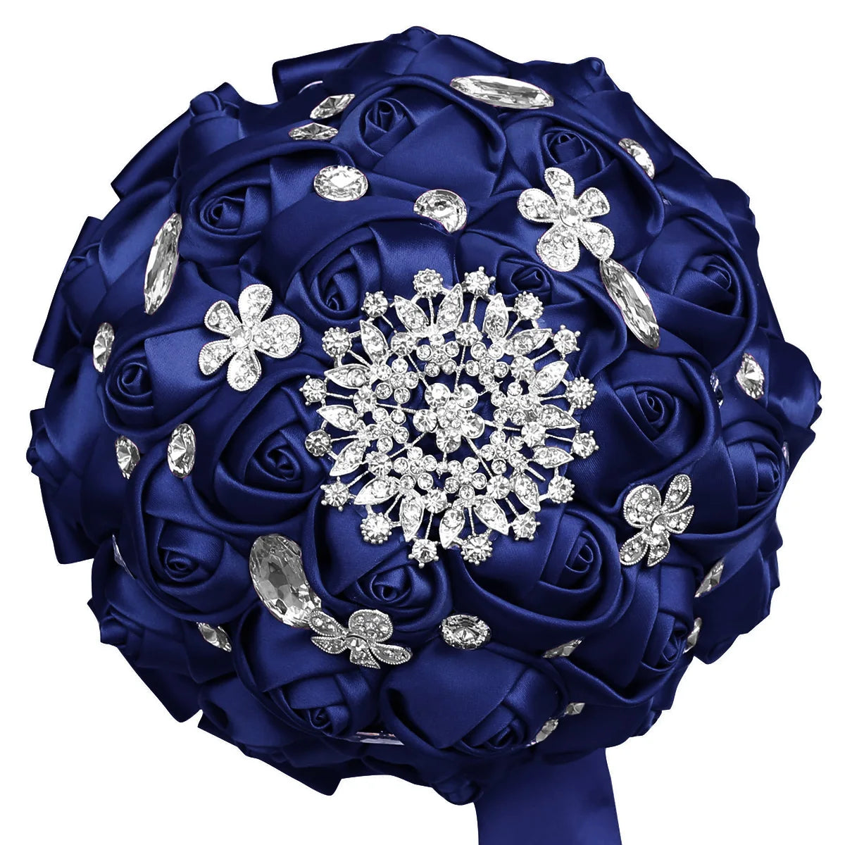 Navy Champagne Wedding Bouquet Flowers