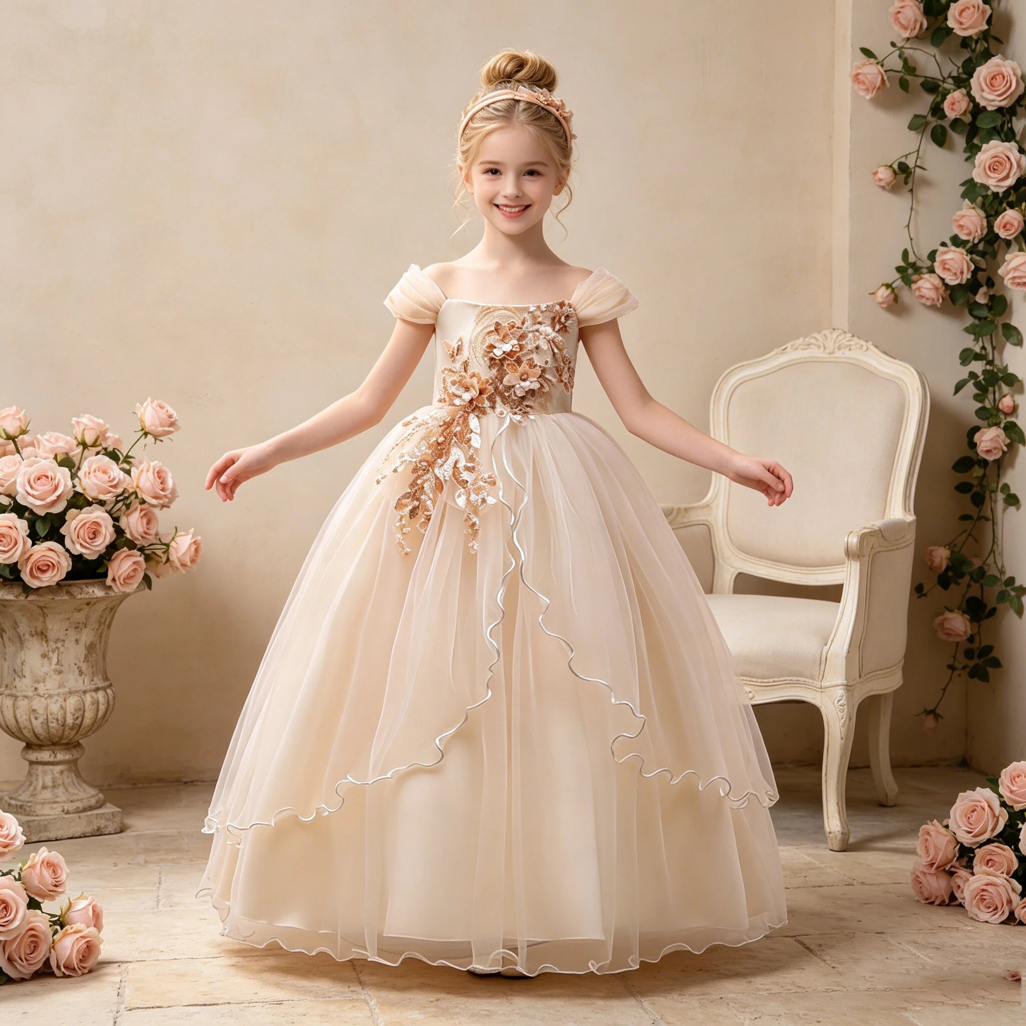 Tulle Bow Junior Bridesmaid Dress