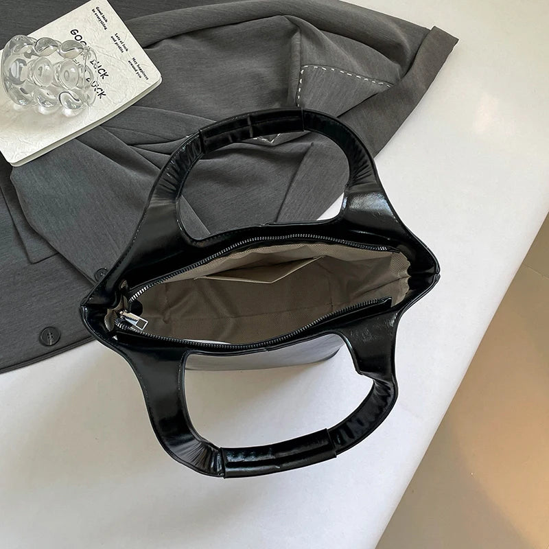 Red Wedding Purse Fashion Handbag Clutch Women Korean Style Solid PU Leather Shoulder Bag Designer Bucket Tote Lady Commute Bag