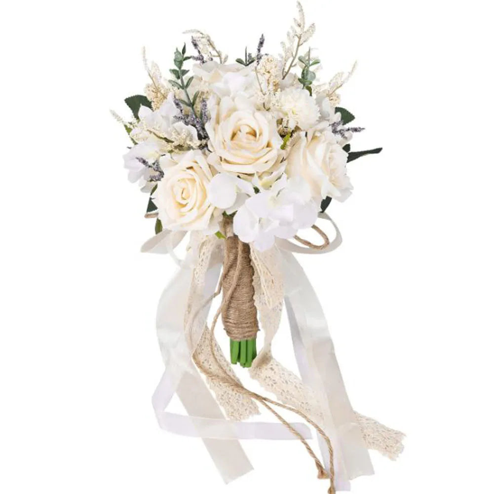 Wedding Decor 20.3*30cm Simulated Rose Bouquet Diy Wedding Floral Decorations Fake Bouquet Perfect For Weddings