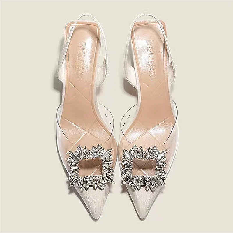 Crystal Banquet Pointed-Toe Heels