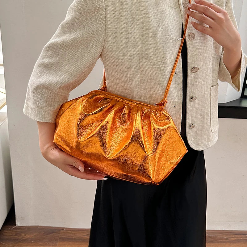 Golden Crossbody Evening Clutch