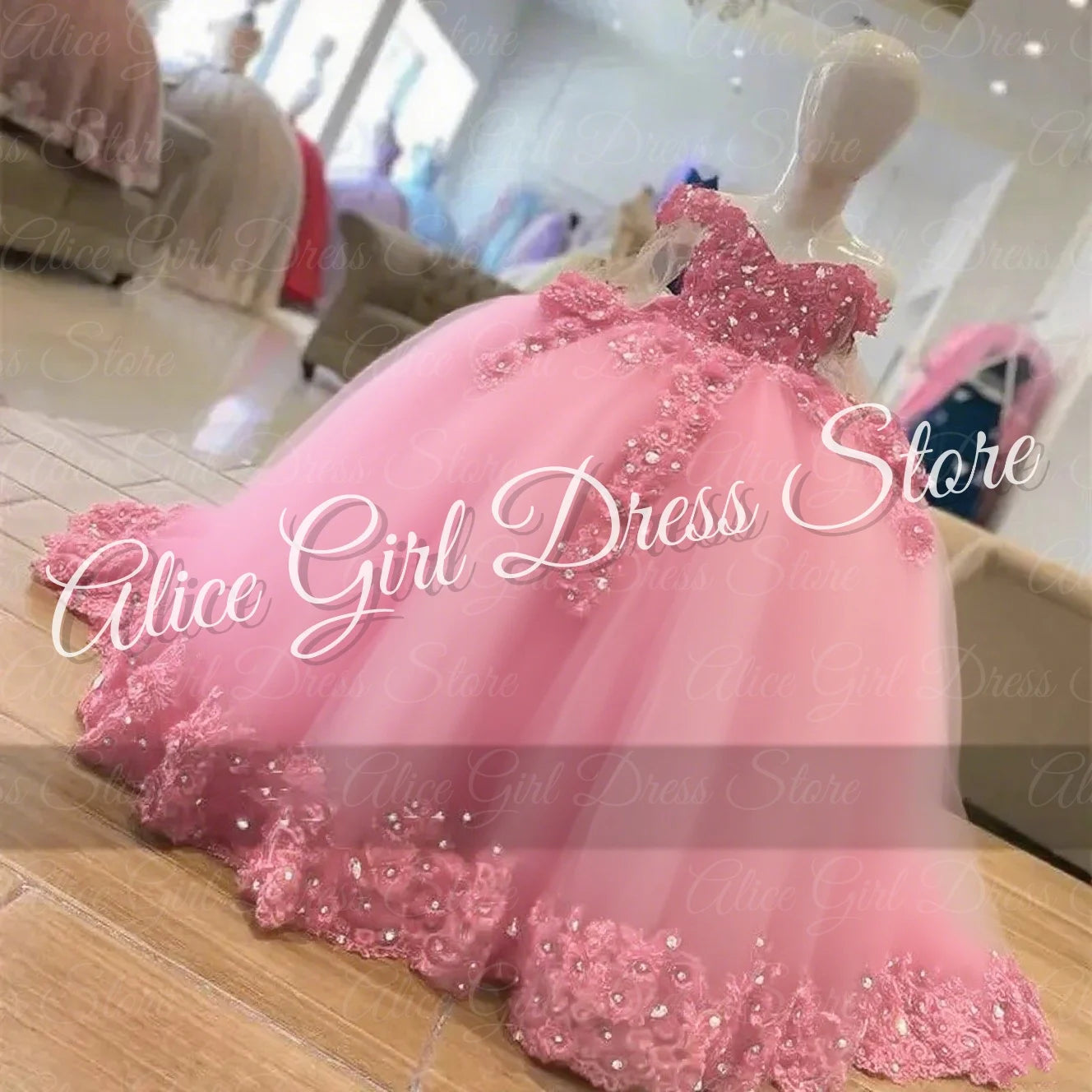 Crystal Lace Flower Girl Dress