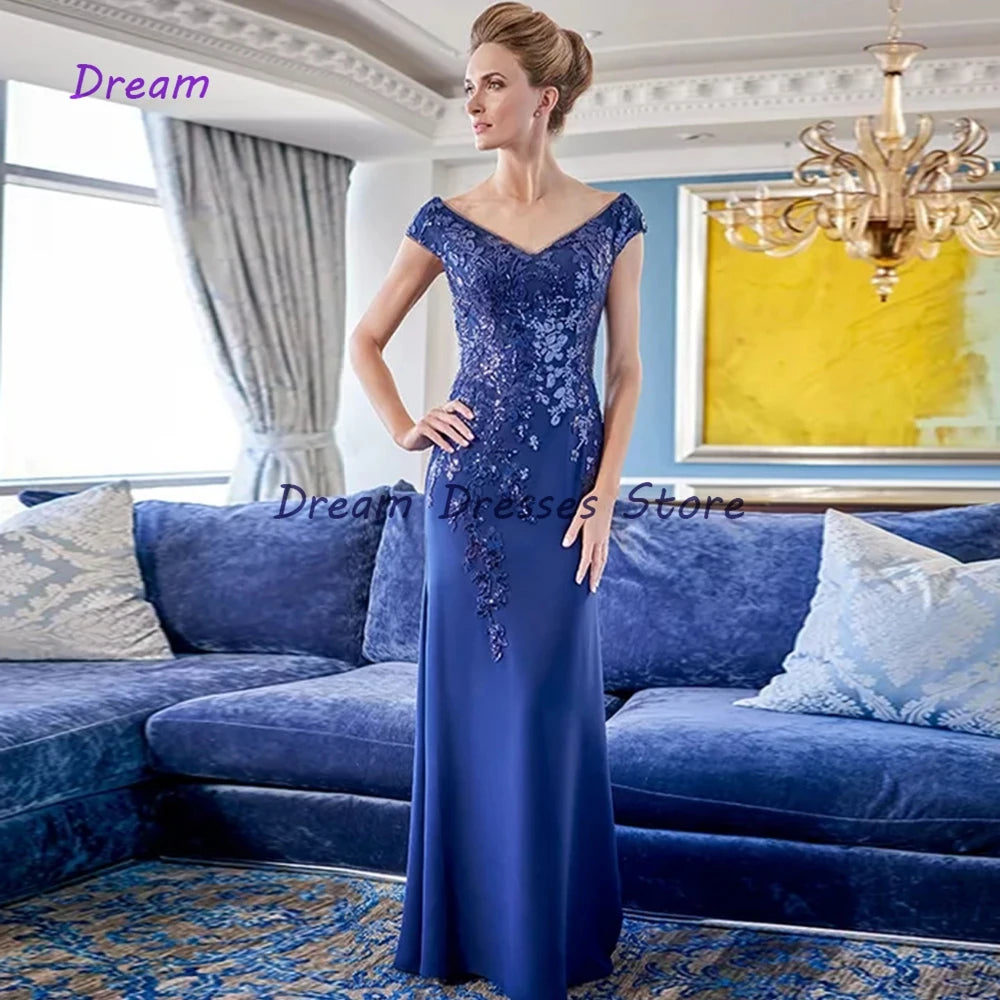 Off-Shoulder Sequin Sheath Mother of the Bride Dress