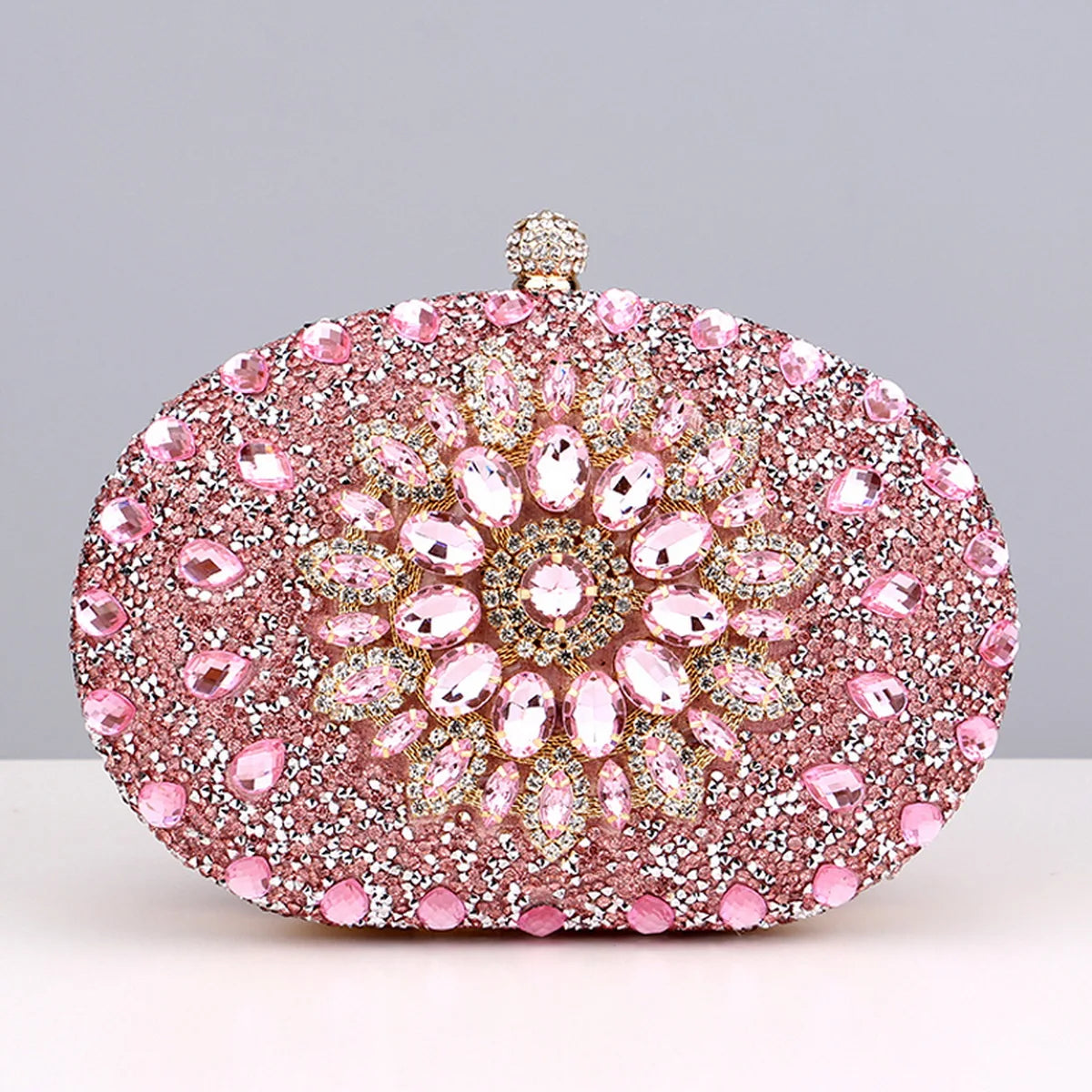 Flower Rhinestone Evening Clutch