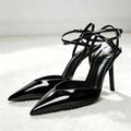 Luxury Designer Brand Heels For Women Sexy Pointed Toe Naked Strap Design Heeled Sandals Elegant Wedding Bridal Shoe Party Shoes