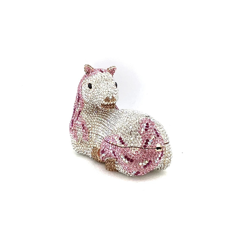 XIYUAN Luxury Unicorn Crystal Clutches Women Party Evening Bag Diamonds Purses Lady Wedding Phone Handbag Designer Bridal Purse