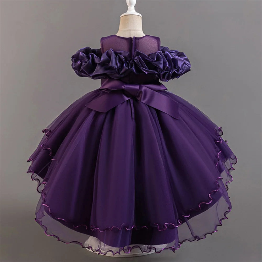 Pink Tulle Princess Flower Girl Dress