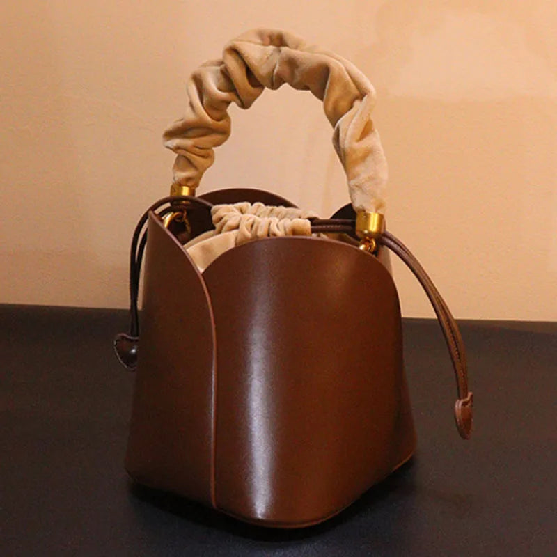 Red Bride Petal Bucket Bag Women Handbag New Vegetable Basket Crossbody Bag Single Shoulder Bag